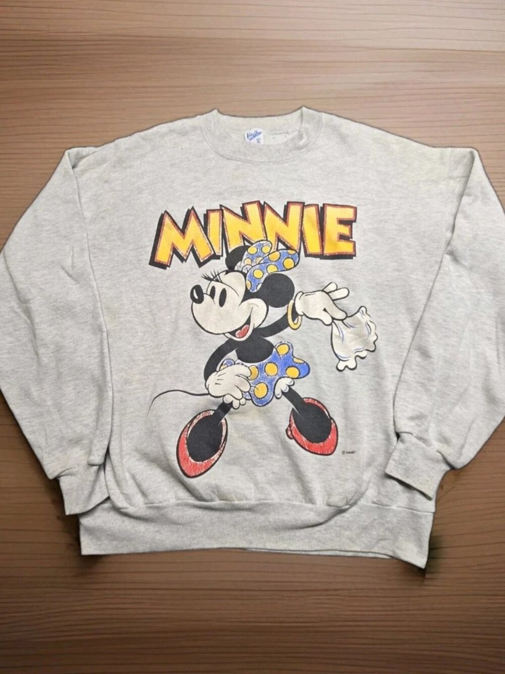 VTG Minnie Mouse Sweatshirt Velva Sheen USA XL Gray Disney 90s Unisex Crewneck
